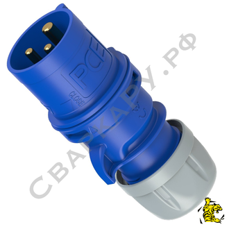 Вилка кабельная PCE Shark 013-6 220В/16А 3 полюса IP44 CEE