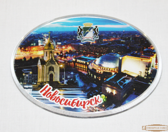 Магнит овальный акрил "Оперный ночь коллаж 3" Новосибирск