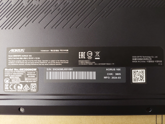 AORUS 16X  ASG ( 16.0 WQXGA IPS 165Hz i9-14900HX RTX4070 (8Gb) 32Gb 1024Gb SSD )