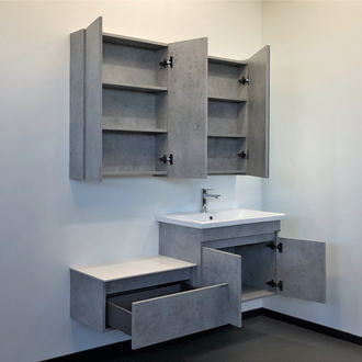 Тумба-умывальник "Осло-70ПД" бетон светлый с раковиной  COMO 70