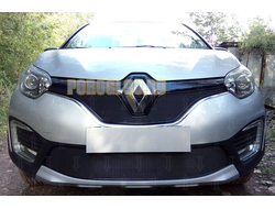 Защита радиатора Renault Kaptur 2016- black верх PREMIUM