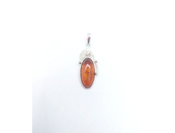 Кулон "Лепесток" из медового янтаря