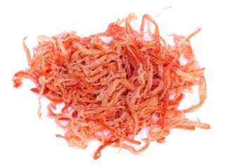 Стружка кальмара со вкусом мяса краба РОЗОВАЯ, в упаковке 1 кг