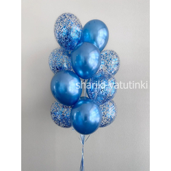 Фонтан 14 шаров "Синий всплеск"