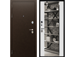 Входная дверь Рубикон М с панелью ФЛЗ-1 Зеркало белое