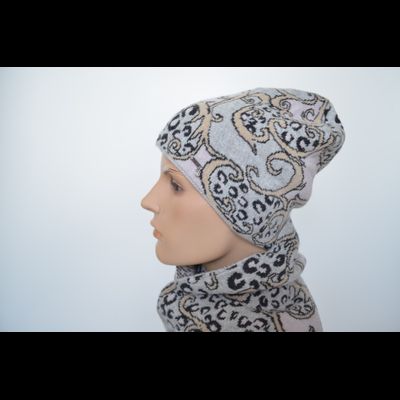 Vizio шарф 1686 SS серо розовый жаккард