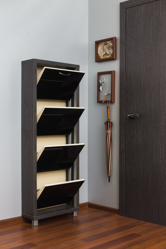 Обувница Айрон-4 (фасад стекло черное)