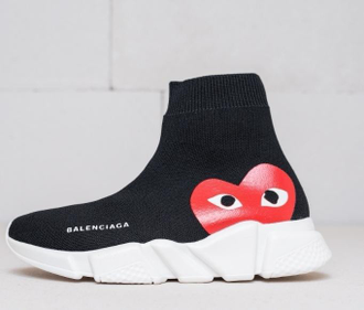 Кроссовки Balenciaga Speed Trainer x Comme des Garçons черные