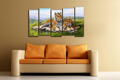 Модульная картина "Полосатая парочка"