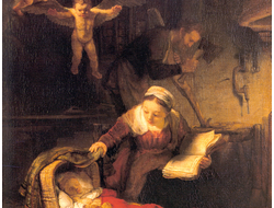 Купить греющую картину с фото репродукции из Эрмитажа спящий младенец