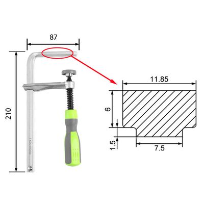 Винтовая струбцина для установки в паз