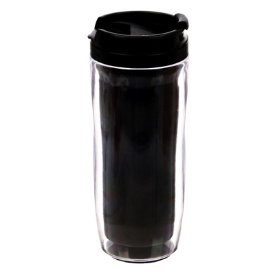 Термостакан под полиграфическую вставку, чёрный, 350 мл