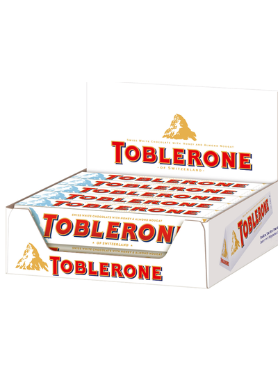 Белый молочный шоколад Toblerone White с медово-миндальной нугой (Швейцария), 100 г