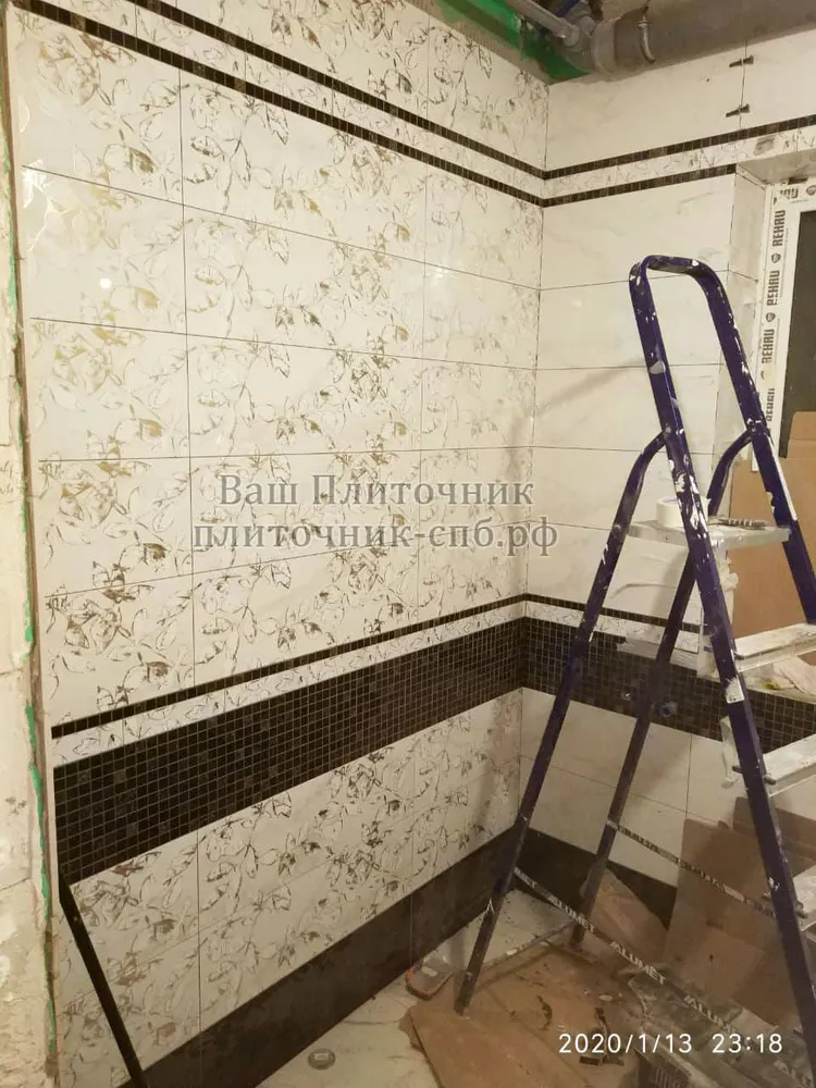 укладка кафеля в совмеещенном санузле