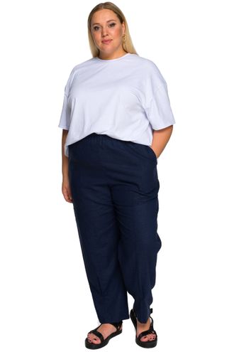 Женские летние Прямые брюки арт. 2231702 (цвет темно-синий) Размеры 52-72