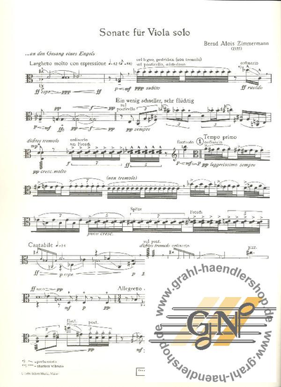 Zimmermann Sonate fur Viola solo