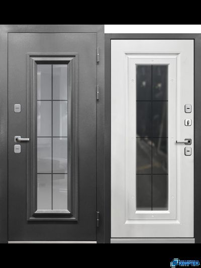 Дверь входная металлическая с терморазрывом ТЕРМО 4 Букле графит купить в Челябинске | КВИРТЕК