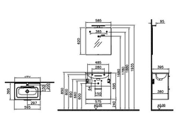 Комплект мебели Vitra Mia, 60 см, с ящиками, 75021