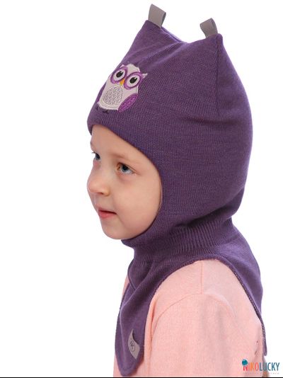 Шапка-шлем  20101-05, цвет баклажановый р. 48-50