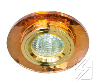 Светильник JCDR G5.3 стекло 8050 круг с гранями коричневый