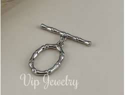 Замки, латунь, покрытие родий, размер 26*13 мм