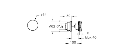 Донный клапан для раковины с переливом (нажимной), хром, VitrA, A45149