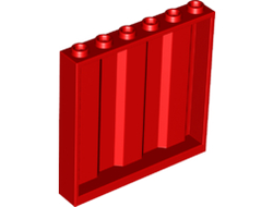 Panel 1 x 6 x 5 with Corrugated Profile, Red (23405 / 6226927)