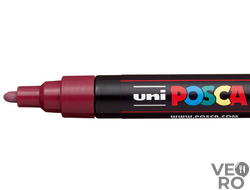 Акриловый Маркер Uni POSCA PC-5M 1,8-2,5мм, овальный наконечник, красное вино