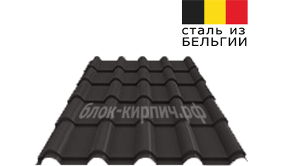 Металлочерепица kamea atlas Ral 8019 серо-коричневый Grand line