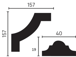 Угловой элемент DECOR-DIZAYN C1-DD002 к молдингу DD002, из дюрополимера, под покраску, 4шт