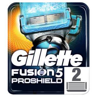 Сменная кассета Gillette Fusion5 Proshield Chill, 2 шт С охлаждающей технологией и смазывающими полосками до и после лезвий
