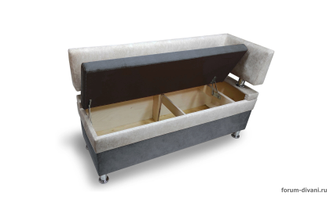 Кухонный ДИВАН "ФОРУМ-4" с боковой спинкой, Серый/слон кость, Правый 160см