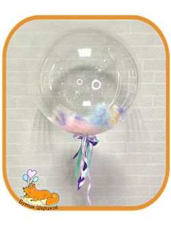 60 см, с перьями ассорти нежных цветов