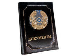 Кожаная обложка для автодокументов с гербом казахстана, обложка для документов с казахстанским гербо