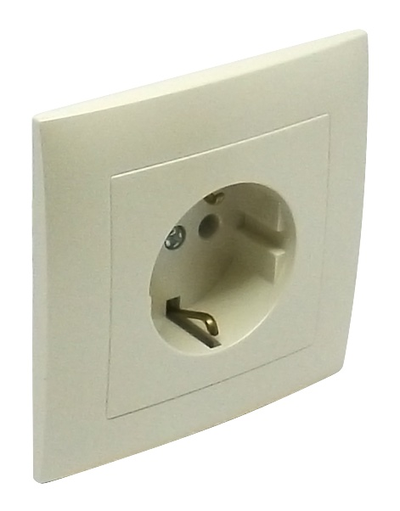 Накладка розетки с заземлением со шторками, жемчуг Logus 90 - Efapel 90632 TPE