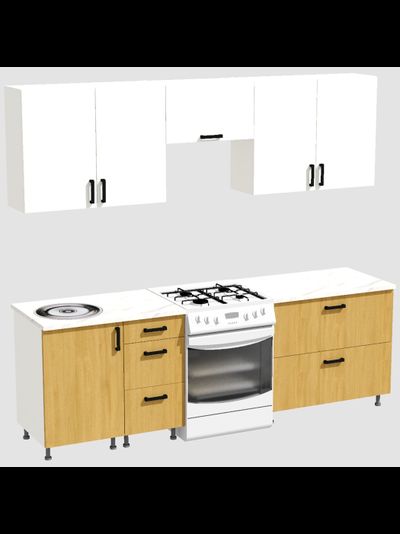 Кухня Эконом 1,8 метра (900х900) Цвет: Белый/Дуб Сонома