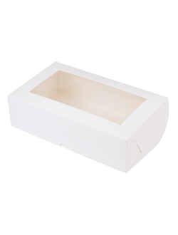 Коробка для печенья/зефира с окном (белая), 250*150*70мм