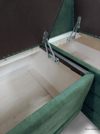 Кухонный Угловой диван "ФОРУМ-5МН" Стандартный велюр Зеленый, правый