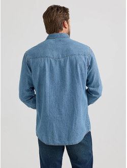 Рубашка Wrangler® Classic Denim Western Snap Shirt