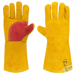 Краги "РосМарка"зимниеособо прочные,  35 см (КТ1452) желтый/красный, иск.мех