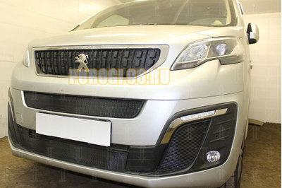Защита радиатора Peugeot Traveller 2017- (2 части) середина+низ black