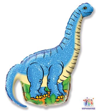 Шар Динозавр 109 см фольга ( шар+ гелий + лента)