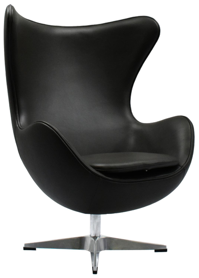 Кресло EGG CHAIR (чёрный, прессованная кожа)