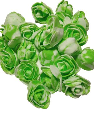 Цветочная головка "Зеленая мраморная роза", диаметр 3,5 см, цена за 1 шт