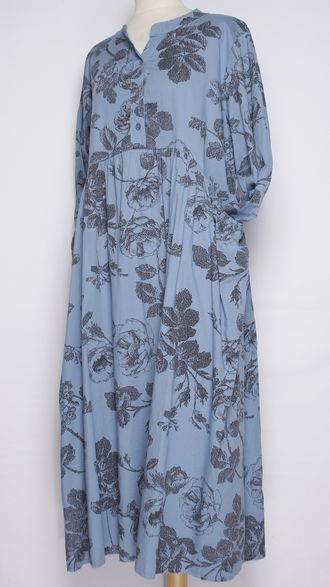 Платье - рубашка "РОЗЫ ЧЁРНЫЕ" джинс, бежевое, морская волна, св.бежевое, желтое, лайм, зеленое, бирюзовое до р.52