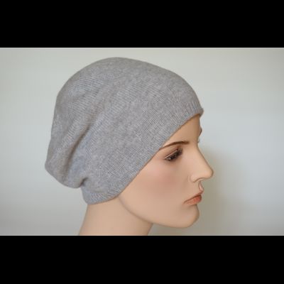 Серый вязаный берет из кашемира Loro Piana Италия Vizio 7016