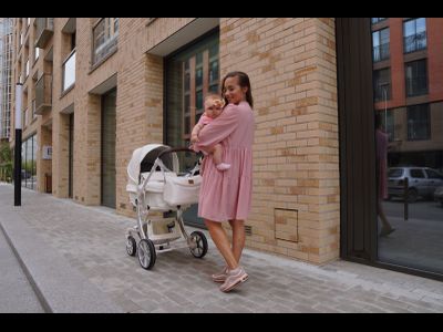 Детская коляска 2 в 1 Farfello Aimile Original Молочный Экокожа