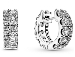 Серьги Пандора двойное павэ Артикул: 290058C01