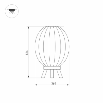 Светильник Arlight LGD-PEARL-BOLL-H574-12W Warm3000 (GR, 164 deg, 230V)