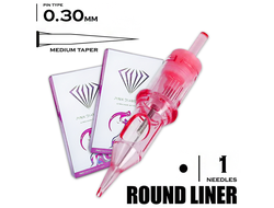 1 RLMT/0,30 mm - Round Liner Medium Taper "PINK DIAMOND"